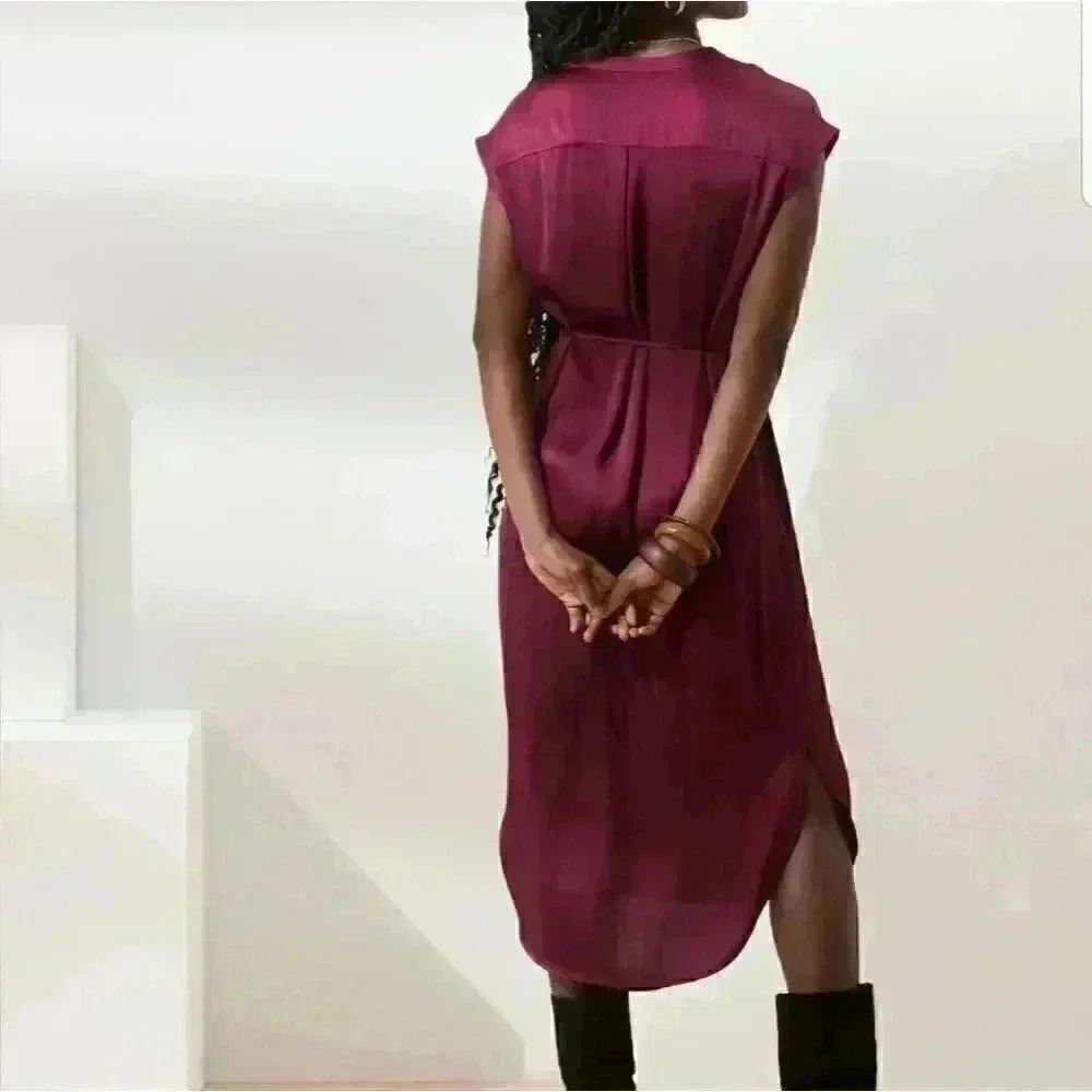 Banana Republic Textured Satin Midi Dress - Picture 13 of 15